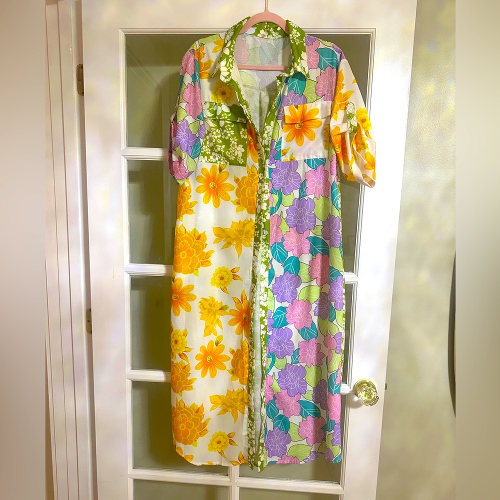 Tropical Floral  Button-Up Dress/Duster